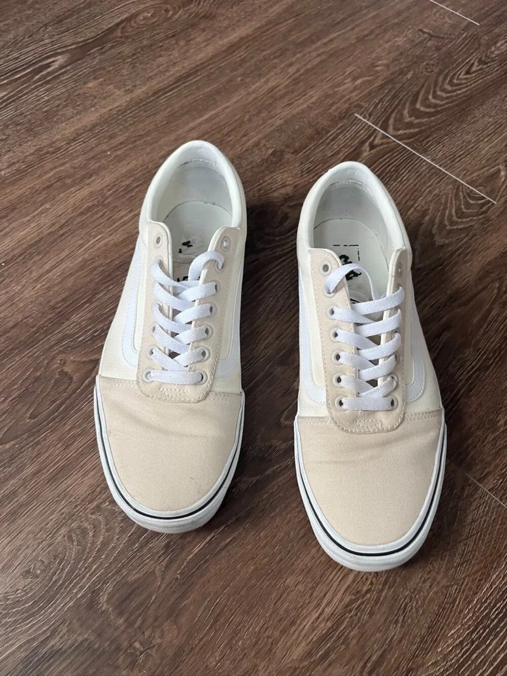 Vans Mens Size 10 Cream Colorway Used in Good Condition
